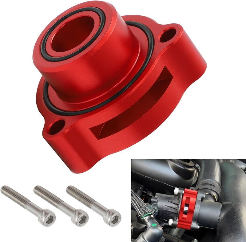 WIKIBB Blow Off Valve Adapter BOV Adapter Compatible with 2019+ Ford Mustang Bronco Explorer Ranger 2.3L 2.7L 3.0L EcoBoost Engine- CNC Billet Aluminum Red - Image 2